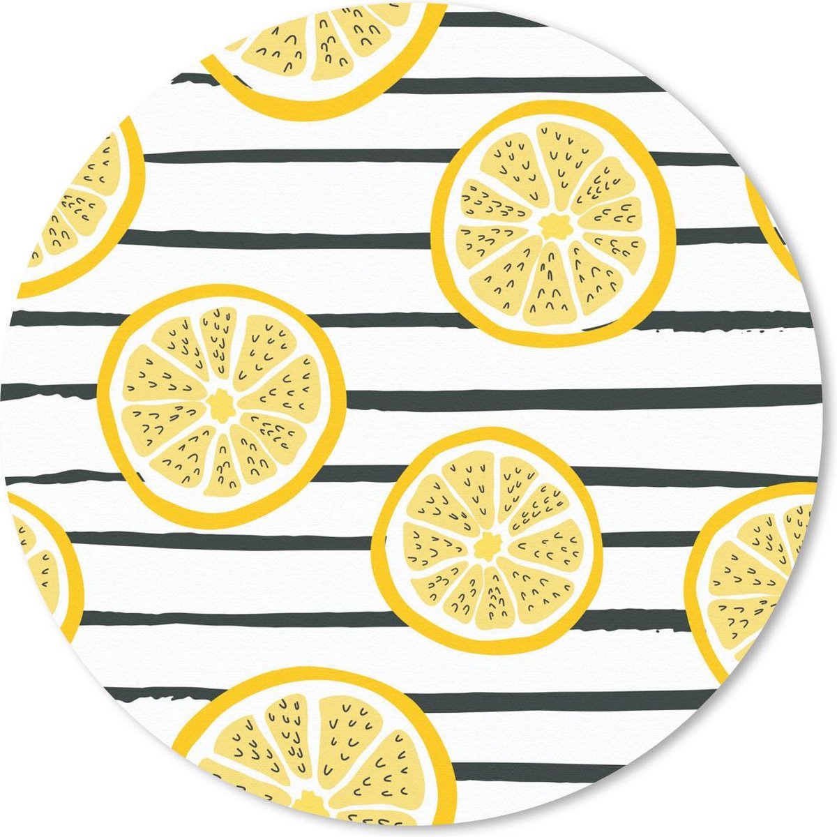 Muismat rond 50x50 cm - Mousepad Citroen - Zomer - Pastel - Ronde muismatten