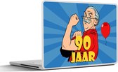 Laptop sticker - 12.3 inch - Verjaardag - 90 Jaar - Man - 30x22cm - Laptopstickers - Laptop skin - Cover