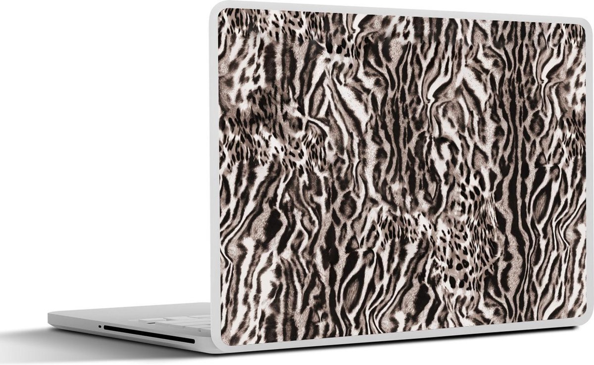 Laptop sticker - 11.6 inch - Panterprint - Vormen - Abstract - Bruin - 30x21cm - Laptopstickers - Laptop skin - Cover
