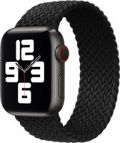 Geschikt voor Apple Watch Bandje 38/40/41mm - Gevlochten Nylon - Zwart - Maat L