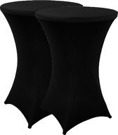 Statafelrok zwart 80 cm - per 2 - partytafel - Alora tafelrok voor statafel - Statafelhoes - Bruiloft - Cocktailparty - Stretch Rok - Set van 2