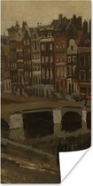 Affiche Het Rokin à Amsterdam - Peinture de George Hendrik Breitner - 20x40 cm