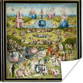 Poster Tuin der lusten - schilderij van Jheronimus Bosch - 100x100 cm XXL