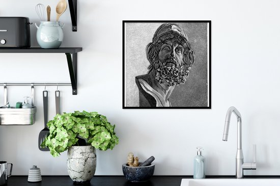 Poster in lijst - Fotolijst 40x40 cm - Posters - Een illustratie van Ajax - Posterlijst zwart - Decoratie - Wanddecoratie woonkamer - Muurdecoratie slaapkamer