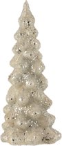 J-Line Kerstboom Deco Suiker Glas Blinkend Licht Grijs/Zilver Large