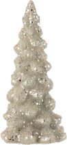 J-Line Kerstboom Deco Suiker Glas Frosted Grijs Large