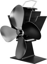 Houtkachel ventilator - Haard ventilator - Ecofan kachelventilator 4 bladen zwart