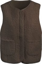 Marcez - Zipper teddy gilet brown - Teddy gilet bruin