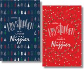 20 cartes de Noël - Texte frison - Film - Enveloppe Witte - 10,5 x 16 cm