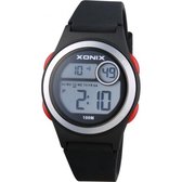 Xonix BAQ-007 - Horloge - Kinderen - Digitaal - Siliconen - Waterdicht - Zwart - Rood