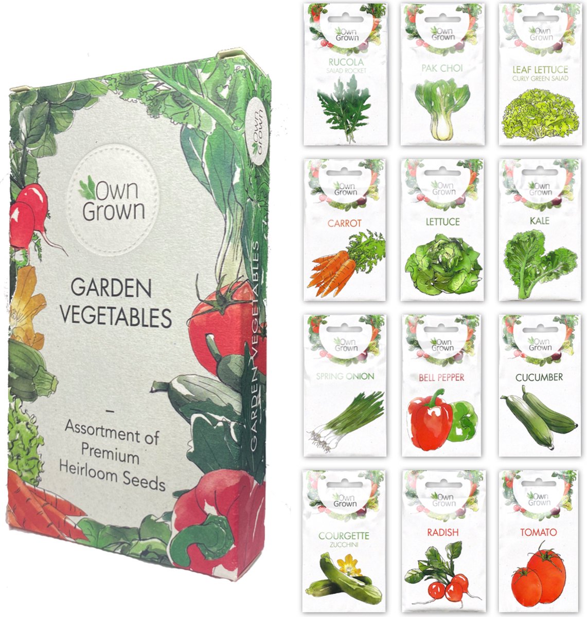 OwnGrown - Graines de légumes set - 12 types de légumes de jardin - Graines  de légumes