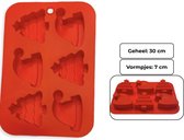 PD | Siliconen kerst bakvorm | Ijslolly | Kerstboom en kerstmuts | Kerstdiner | Cupcake vorm | Cakevorm | Rood