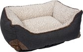 Mand rechthoekig fleece ergo Beige/zwart M - 62x53x24cm