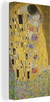 Toile Peinture Le Baiser - Gustav Klimt - 20x40 cm - Décoration murale