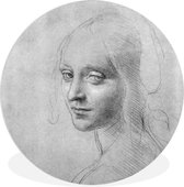 WallCircle - Wandcirkel ⌀ 140 - Schets - Leonardo da Vinci - Ronde schilderijen woonkamer - Wandbord rond - Muurdecoratie cirkel - Kamer decoratie binnen - Wanddecoratie muurcirkel - Woonaccessoires