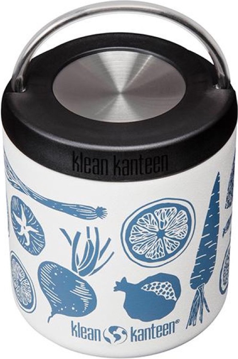 Klean Kanteen - TKcanister 237 ml. met mooie print - Tofu Wit met RVS deksel