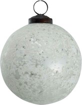 PTMD Popy Kerstbal - H10 x Ø10 cm - Glas - Wit