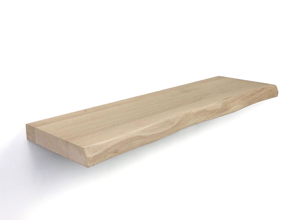 Zwevende wandplank 30 x 20 cm eiken boomstam - Wandplank - Wandplank hout - Fotoplank - Boomstam plank - Muurplank - Muurplank zwevend