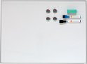 Nobo Droog Uitwisbaar Klein Magnetisch Whiteboard met Aluminium Lijst – 58,5 x 43cm – Inclusief Markers, Magneten en Wisser – Wit