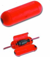2x Stekkersafe / veiligheidsboxen / bescherming voor stekkerverbindingen - kunststof rood - IP44 - 21 x 6,5 x 7 cm