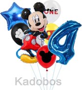 Mickey Mouse ballonnen set verjaardag 4 jaar - folie ballon - 7 delig