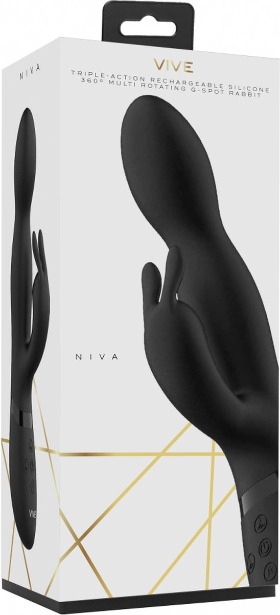 VIVE by Shots - Niva - Rotating Rabbit Vibrator - Black — cadeau in Cadeau-ideeën - foto 7