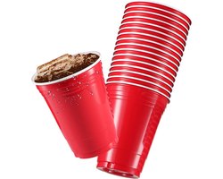 Red Cups - 25stuk(s) - 475ml - Party Cups - Beerpong - Drankspel - Beerpong Bekers - Plastic Bekers