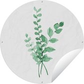 Garden Circle Aquarelle - Feuilles - Plantes - 90x90 cm - Affiche de Jardin Ronde - Extérieur