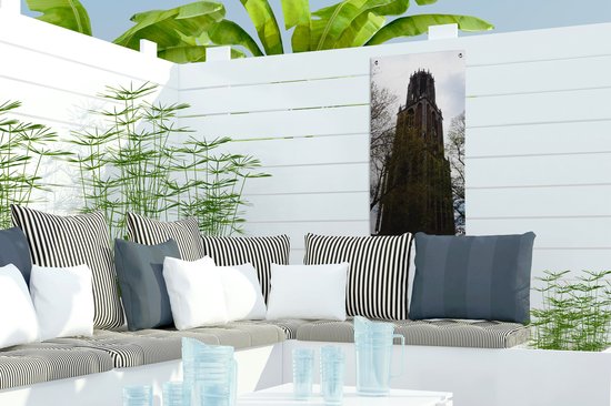 Affiche de jardin Arbre - Tour Dom - Utrecht - 30x60 cm - Toile jardin - Affiche extérieure