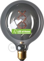 LEDatHOME - LED rokerige gloeilamp - Globe G125 gebogen spiraalvormige gloeidraad - 5W E27 dimbaar 2000K