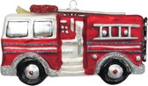 Brandweerauto Kersthanger 13 cm Rood en Zilver