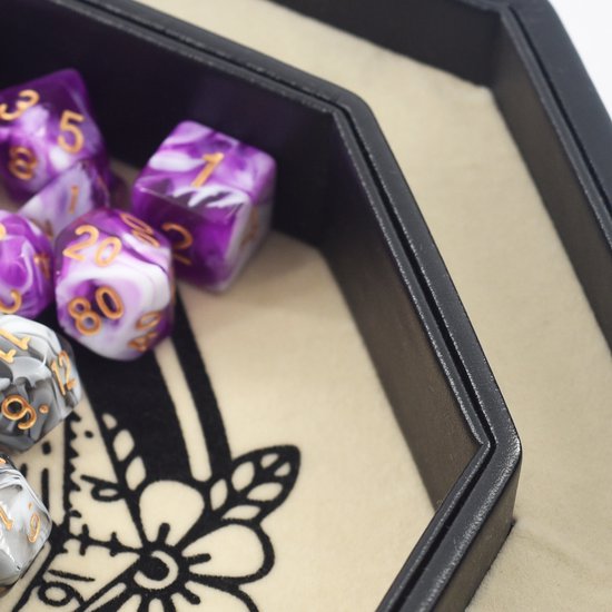 Thumbnail van een extra afbeelding van het spel Lapi Toys - Dungeons and dragons essential kit - D&D polydice tray - Dnd dice tray - Dobbelsteenbak met deksel - Inclusief 5 sets dobbelstenen