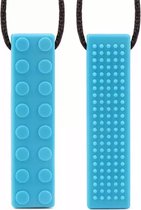 Bijtketting-Kauwketting- Legoblokje- Blauw -Brick-ADHD