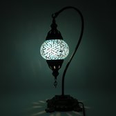 Turkse Lamp - Mozaïek Lamp - Tafellamp - Zwanenhals - Marokkaanse Lamp - Oosterse Lamp - Boog model - Ø 12 cm - Hoogte 43 cm - Authentiek - Handmade - Kleurrijk -
