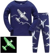 Kinder Pyjama set | Glow in the dark | Plane | Maat 3T | 92/98| 100% katoen
