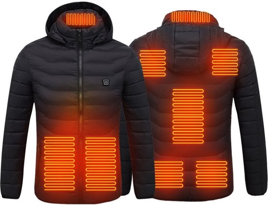 MaNMaNing Verwarmde jas voor dames en heren, winddicht, USB