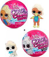 L.O.L. Surprise! Color Change Pets - Minipop + L.O.L. Surprise! Color Change Dolls Asst in Sidekick  totaal 2 STUKS