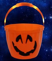 Halloween bucket - led verlichting - snoep bucket - klein formaat