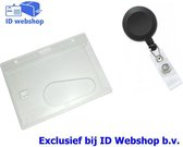 Ultraholder Badgehouder ID badge houder + trekkoord 10 stuks - Transparant - Zwart