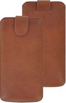 Hoesje iPhone 12 Pro Max - Echt Leer - insteek hoesje cover Camel Bruin