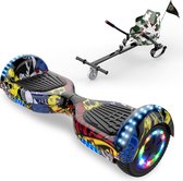 Microgo Hoverboard 6.5 Inch | Krachtige Motor | Sier LEDs | Bluetooth Speaker | Hiphop + Kart Camouflage
