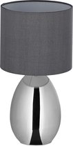 Relaxdays Nachtkastlamp touch - tafellamp slaapkamer - E14 - schemerlamp - zilver
