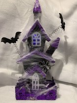 Huis Halloween Paars 42cm Scary Halloween House Purple