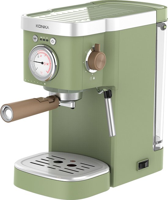 Konka® Koffiezetapparaat – Italiaans design koffieapparaat - Semi-Automatische nespresso Capsule apparaat – Filter koffie – Retro Nordic Vintage design