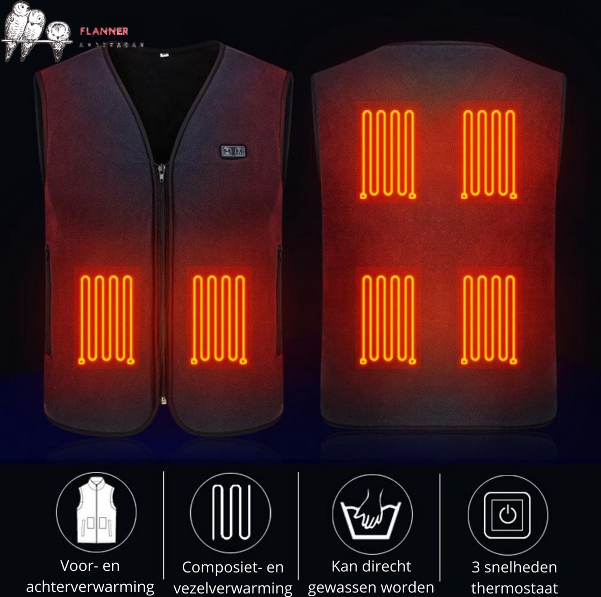 Verwarmd Vest for Mannen USB Opladen Verwarmde Jas 3-Niveau Verwarming Body Warmer Vest for Outdoor Motorrijden Jagen (Color : GRIJS, Size : L/Large