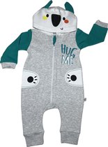Boxpakje jumpsuit-100% katoen-ritssluiting-capuchon-koala