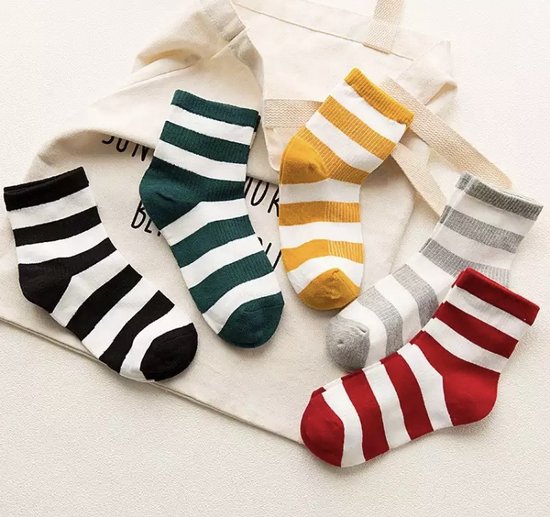 Kleurrijk set sokken - sokkenset van 5 paar - Sokken - Unisex sokken - Multipack - Maat 36-41