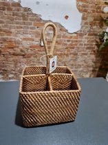 flessenmand - bestekmand - rotan - stevig - handgemaakt