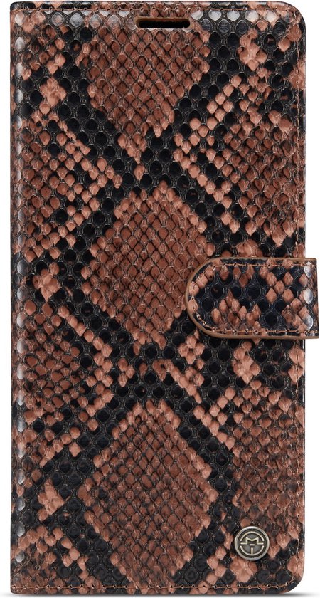 Étui Casemania pour Samsung Galaxy S10 Plus Marron - Étui portefeuille de Luxe en forme de Tuyaux - Porte-cartes et onglet magnétique