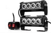 ORANJE bumper flitser 4 LED 12 Volt - Complete Set - Zwart